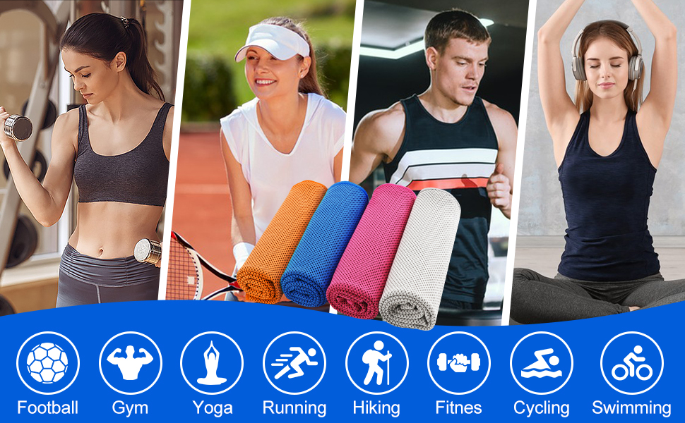 Cooling Towels for Neck and Face 4 Packs, Ice Towel, Soft