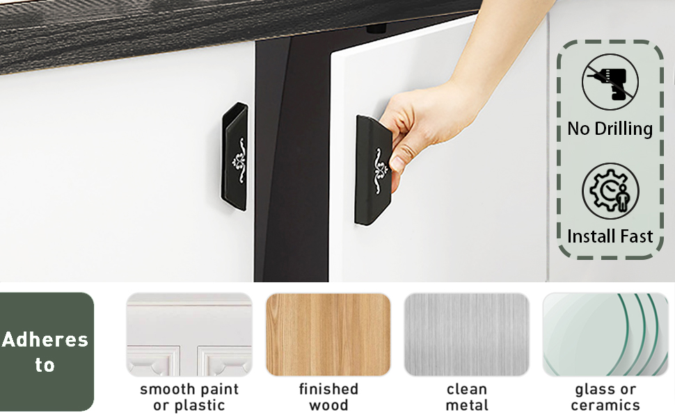 CcHhyyt 10 Pack SelfStick Handle No Drilling SelfAdhesive Drawer