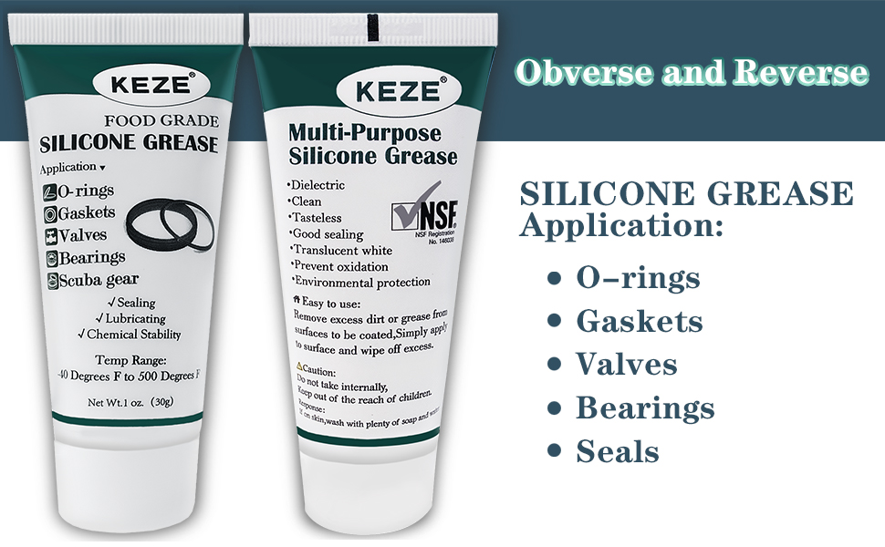 KEZE Waterproof Food Grade Silicone Lubricant Plumbers Grease for Valve