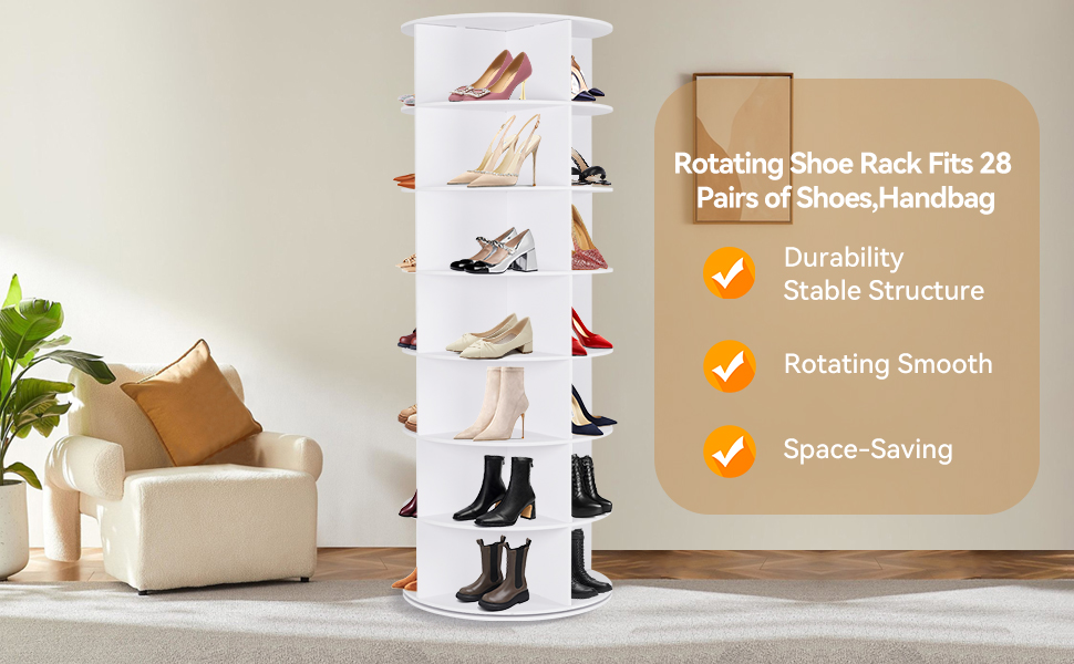 7 Tier Rotating Shoe Rack Tower