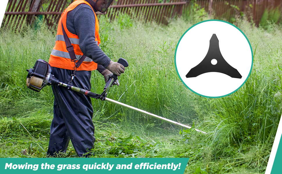 Brush Cutter Blade Kit 10 x 3 Inch 3 Teeth Steel Brush