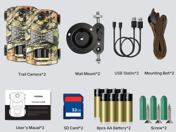 Amazon.com: WOSODA 2 Pack Trail Camera with Night Vision