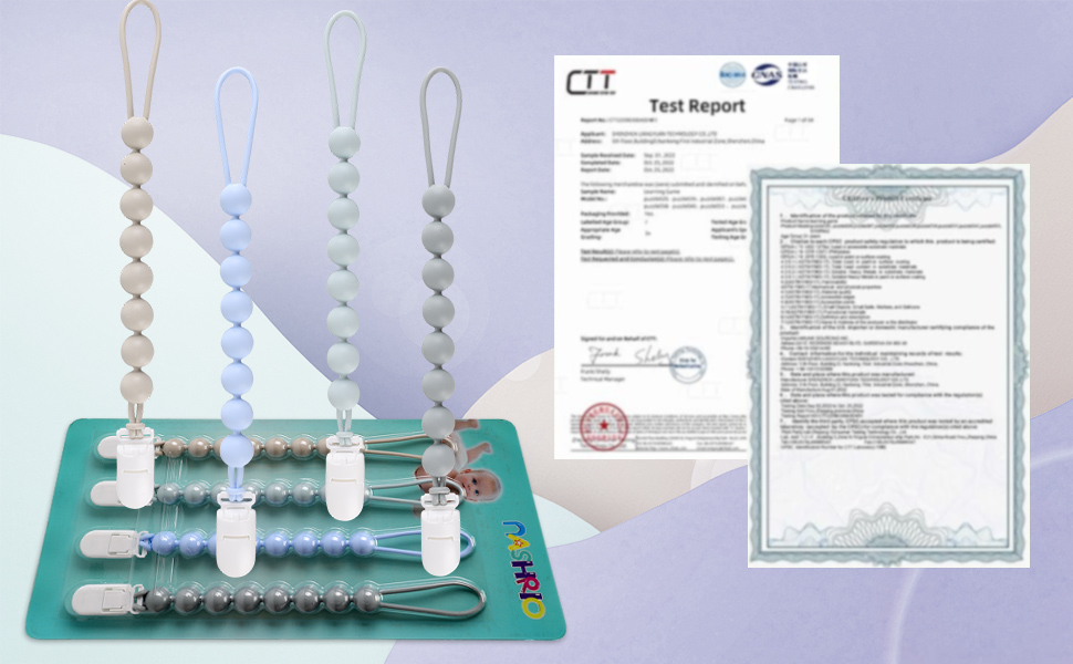 4Pack Silicone Pacifier Clips for Baby Boys and Girls