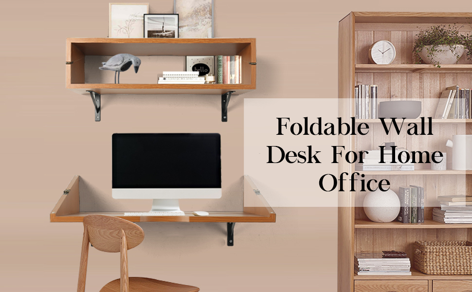 Oakrain Wall Desks for Small Space, Wall Mounted Folding