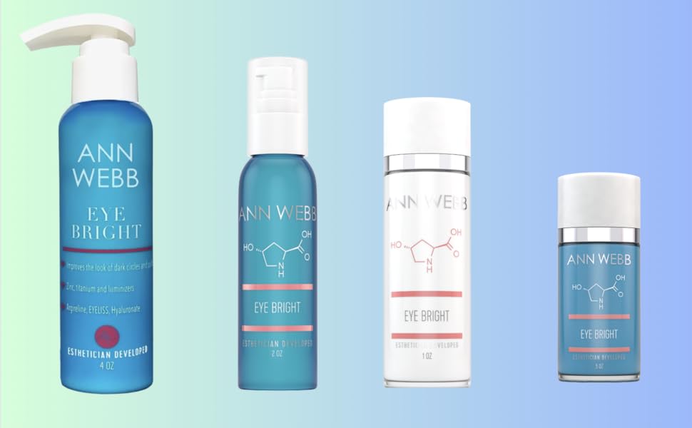 ANN WEBB EYE BRIGHT: Non-greasy, anti-wrinkle cream w/collagen peptides, hyaluronic acid.