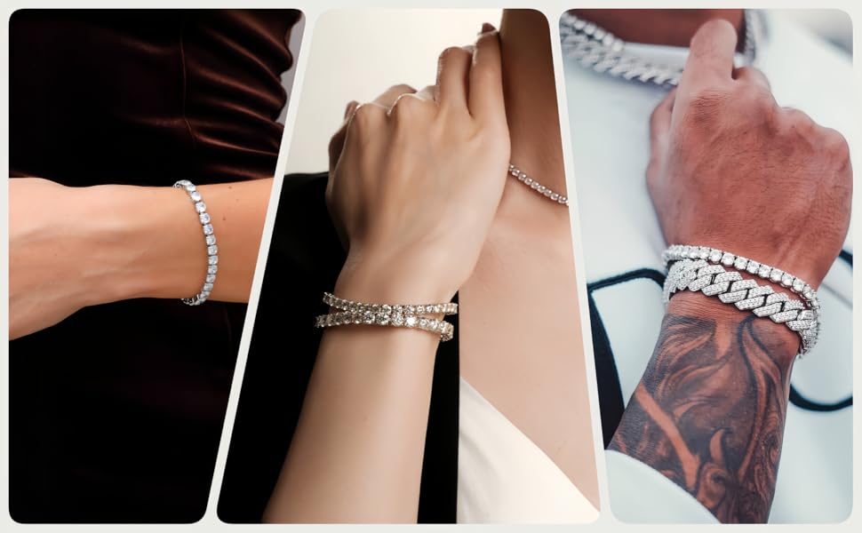 14K White Gold 5mm High Carbon Diamond Tennis Bracelet