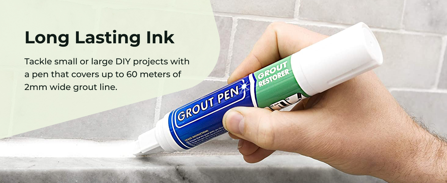 Grout Pen White Tile Paint Marker Waterproof Grout Paint, Tile Grout Colorant and Sealer Pens