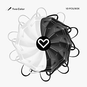 3d kn95 face masks k95 kf95 10 pack face masks with nose wire and earloop disposable adjustable whit