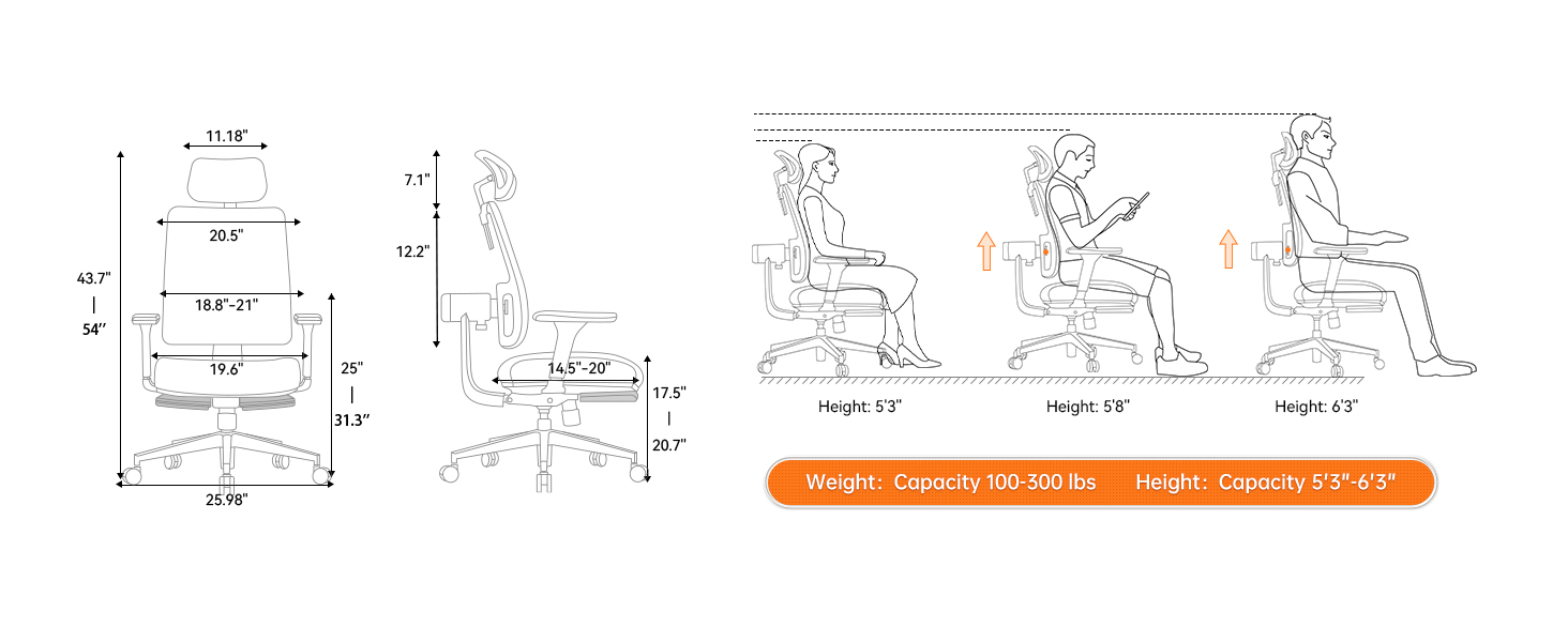 Newtral Office Chair Ergonomic & Laptop Table High Back