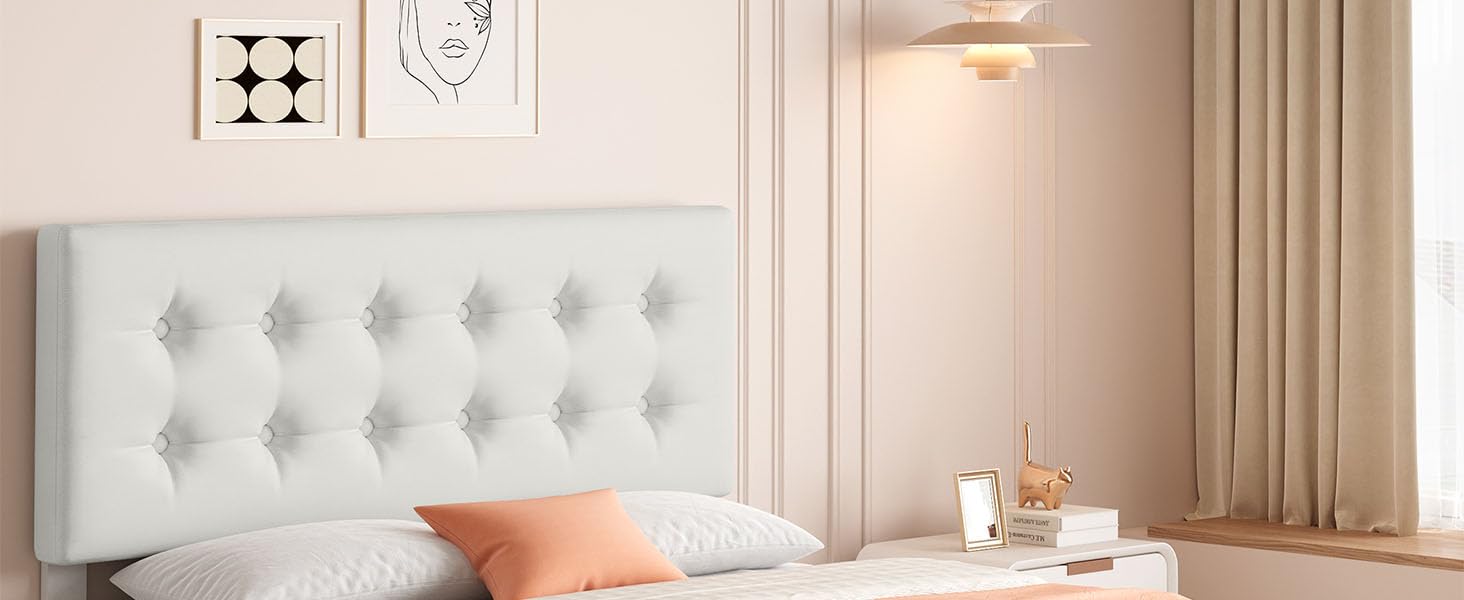 Upholstered King Size Platform Bed Frame with 4 Storage