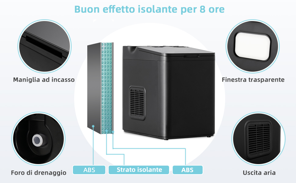 COSTWAY Macchina Del Ghiaccio 15kg/24h, Fabbricatore Di Ghiaccio Con Funziona Autopulizia E Touch, Schermo A LED, Ideale Per Casa Ristorante E Bar (Bianco) 15 3