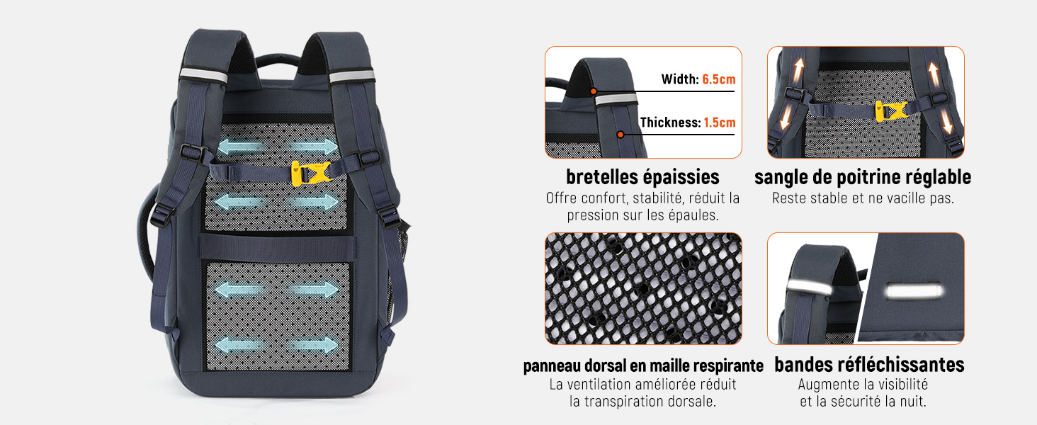 SKYSPER Sac à dos pour bagages à main 44×28×18.5CM