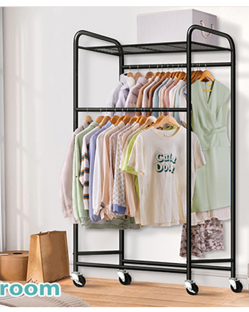 double rod clothes rack
