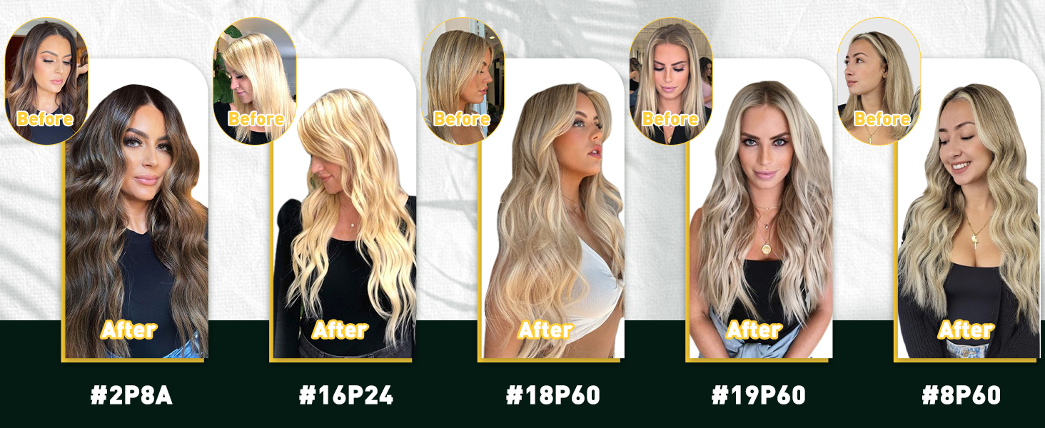 RUNATURE Sew in Hair Extensions Real Human Hair Balayage