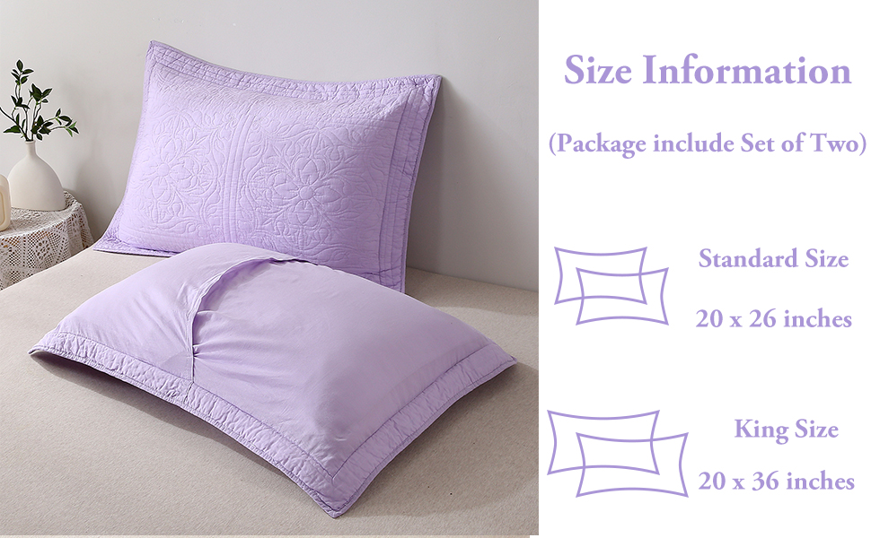 Amazon.com: WINLIFE 100% Cotton Quilted Pillow Sham Floral
