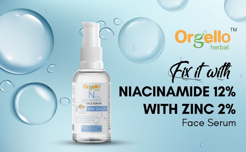 Orgello Herbal Niacinamide Serum 12 Niacinamide Serum For Face,Acne