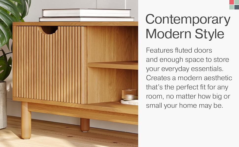 Low Profile Fluted TV Stand