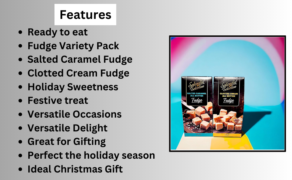 Splendid Selection Fudge Variety Pack Salted Caramel Clotted Cream All Butter Gift sweet 