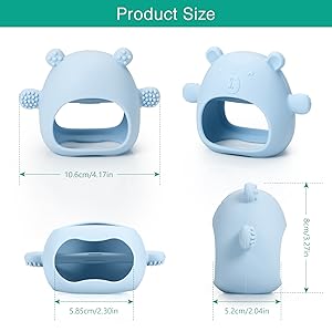 ORIA Silicone Baby Teether, Bear Buddy Teething Toys for Babies