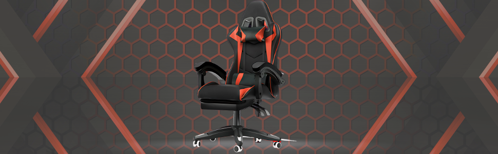 Cadeira Gamer Ergonômica Suporte lombar Couro sintético Confortável