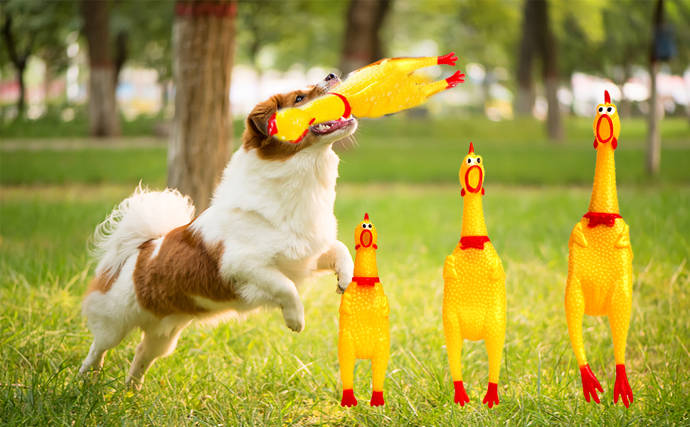 Pet Supplies TARANDUS Rubber Chicken Screaming Chicken for Dogs