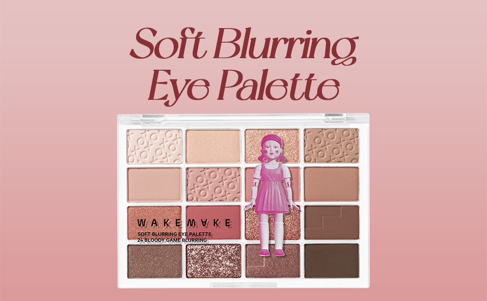 WAKEMAKE X NETFLIX SQUID GAME Edition Soft Blurring Eye Palette 24 Bloody Game Blurring
