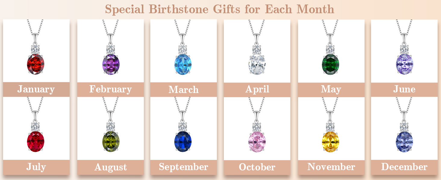 birthstone pendant necklace