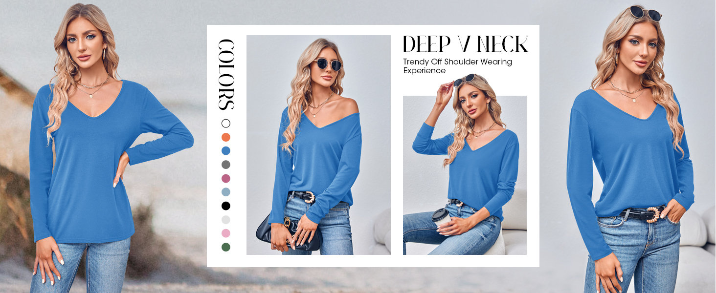 deep v neck shirts