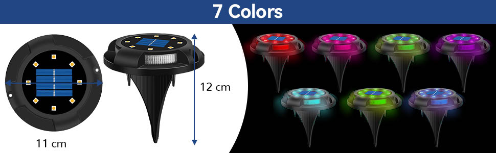 RGB Multi-colored Solar Deck Lights