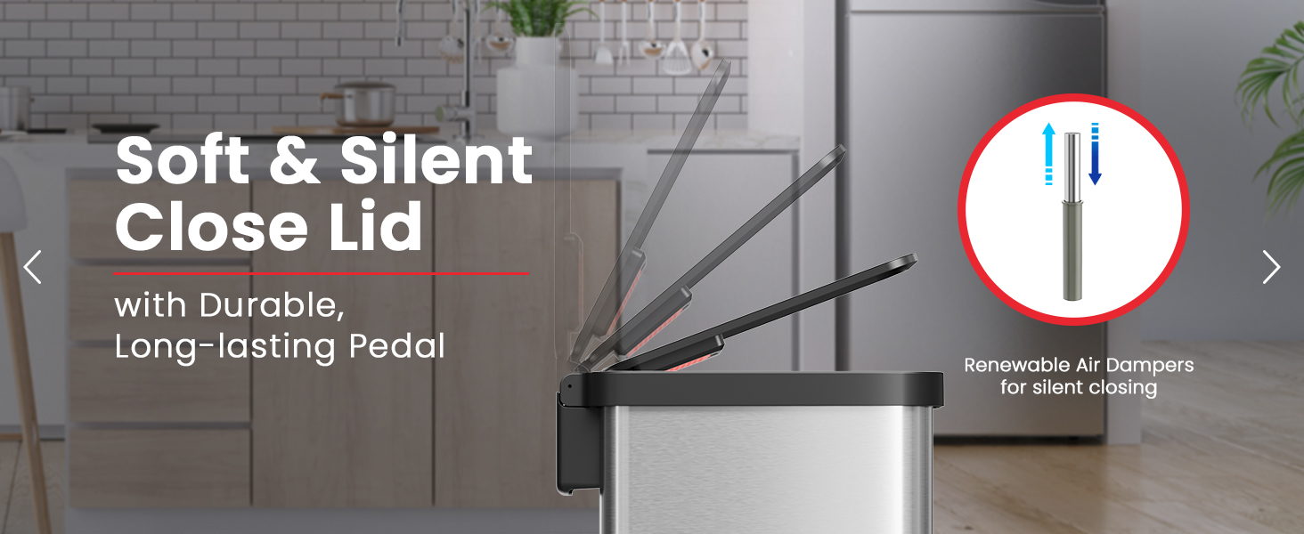 Soft and silent lid close with durable long-lasting pedal