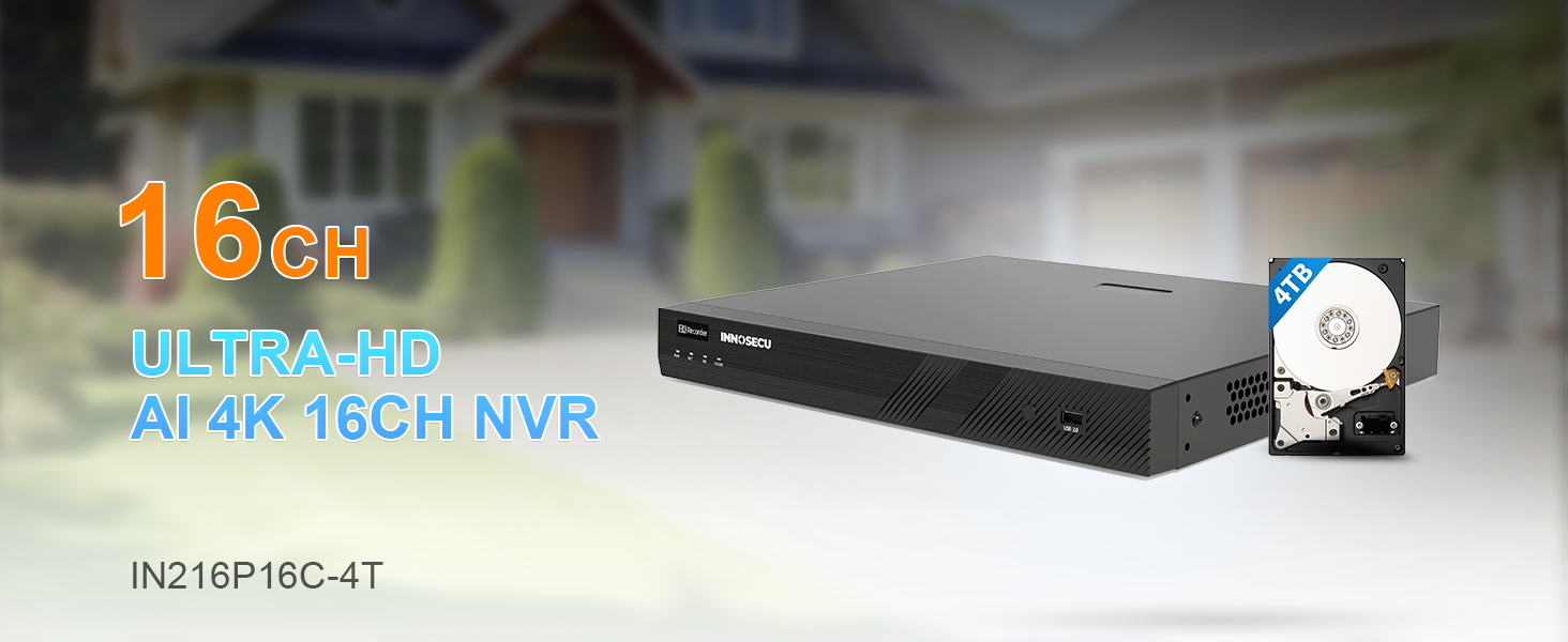 16 channel ultra-hd 4k Poe nvr
