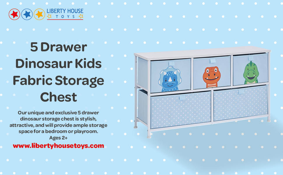 5 drawers dinosaur fabric storage chest, kids dinosaur storage, kids storage chest, kids storage