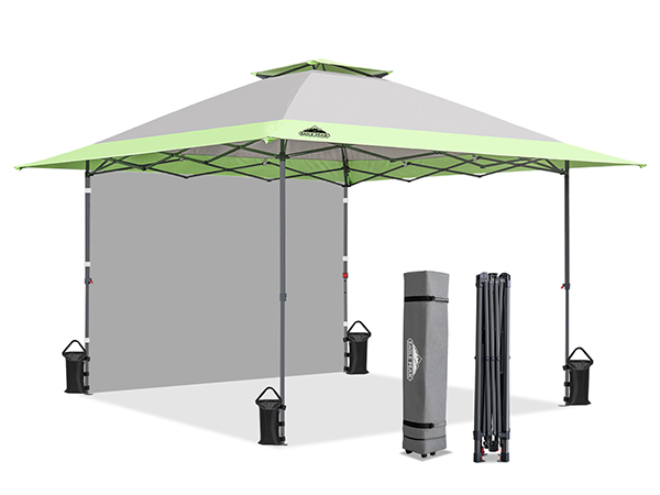PEAK チャブ台 Amazon.com : EAGLE PEAK 13x13 Pop up Canopy Tent w/One Wall