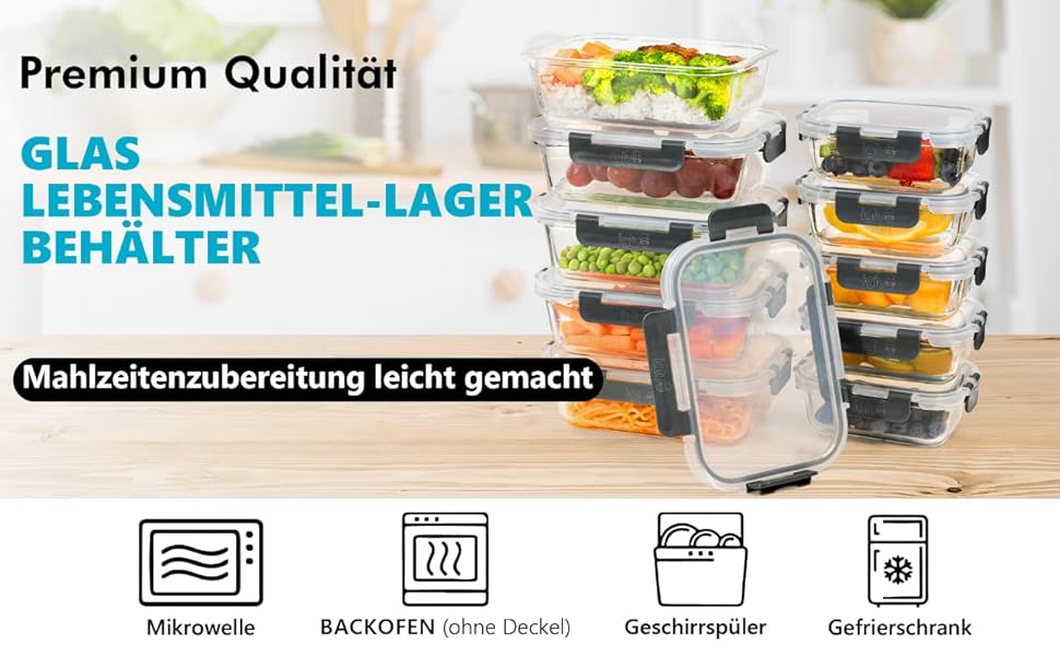 Igluu Meal Prep - Glass Meal Prep Containers 10-pack