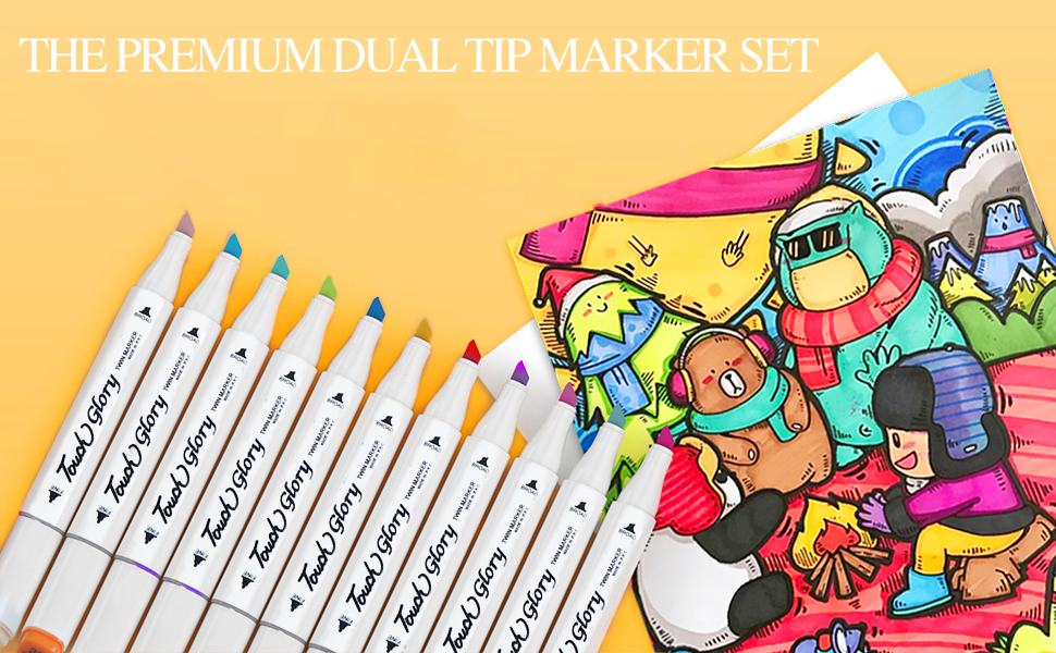 Simpleoa 80 Alcohol Markers for Students, Dual Tip Art Marker School Permanent Graphic Markers