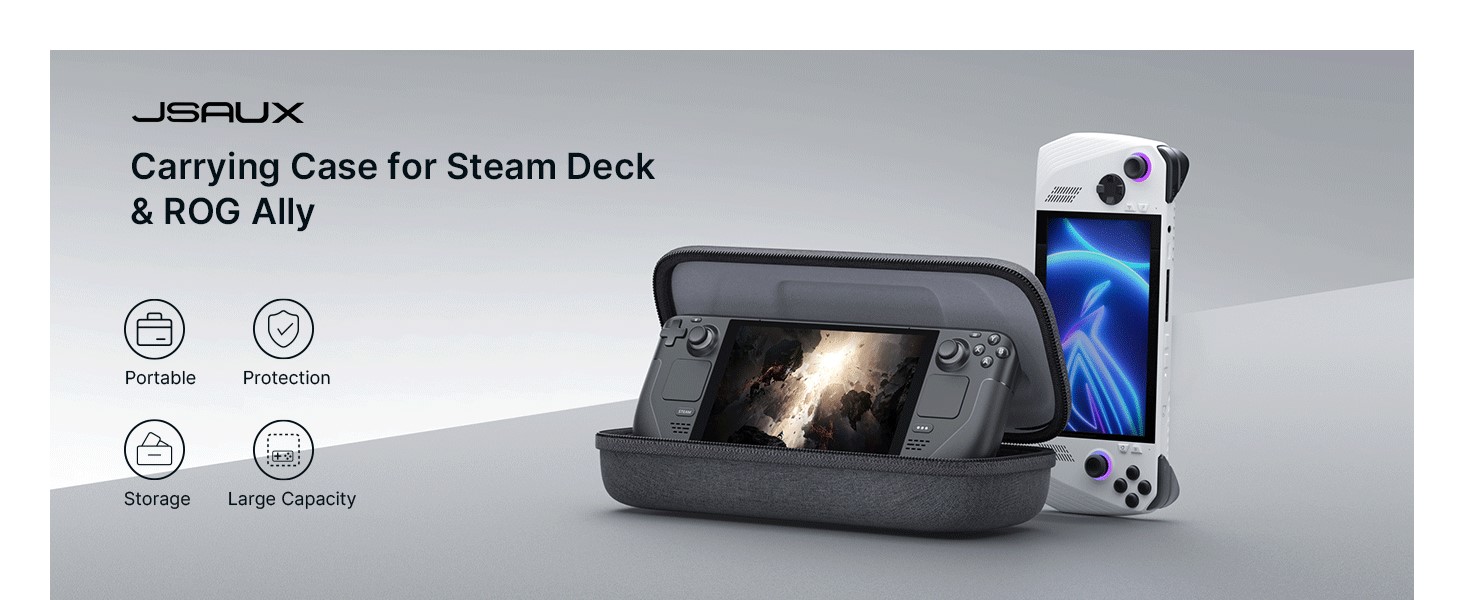JSAUX Carrying Case Compatible with Steam Deck, Protective Hard Shell