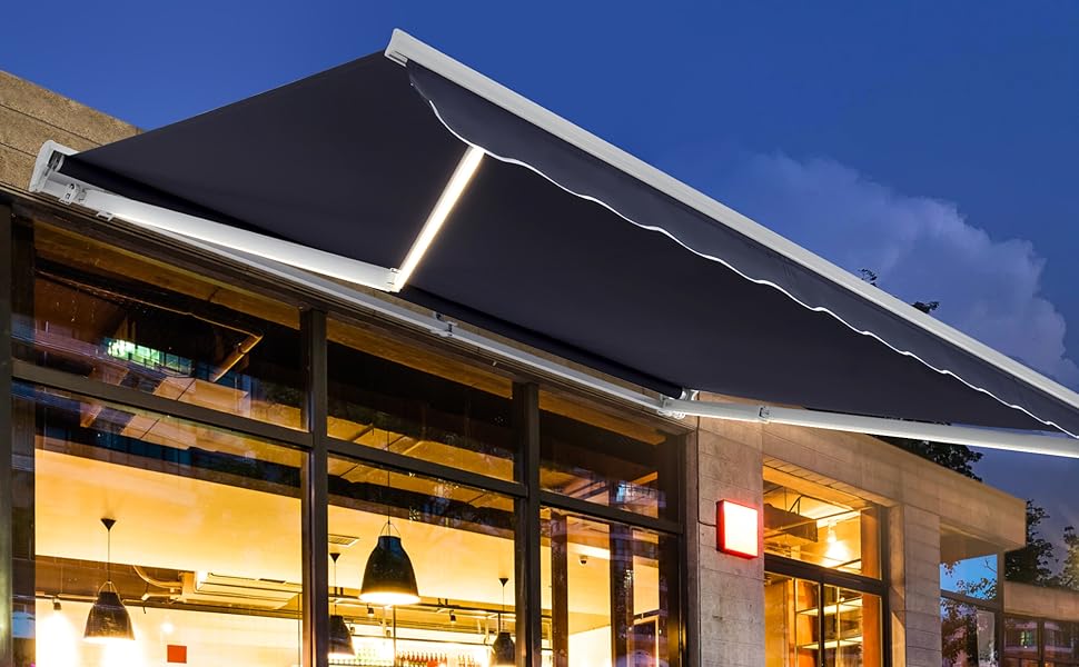 Diensweek Patio Awning Retractable, 15'x10' Fully