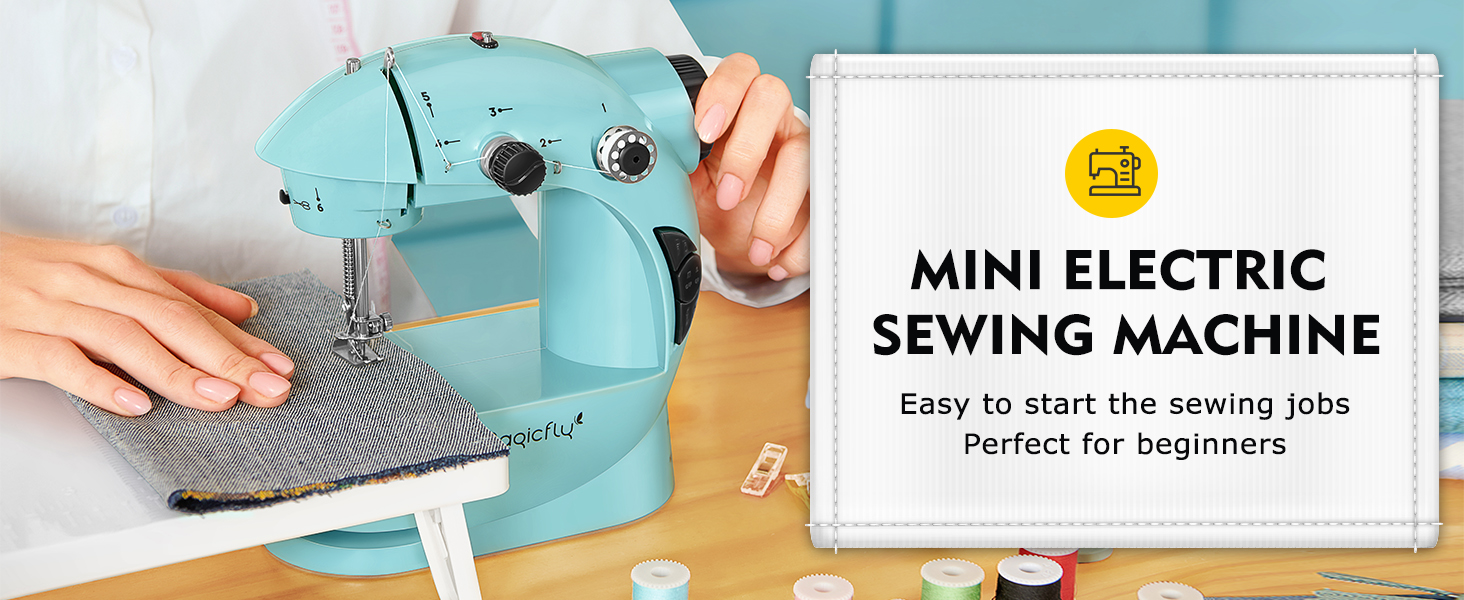 Magicfly Mini Sewing Machine with Extension Table, Dual Speed Portable