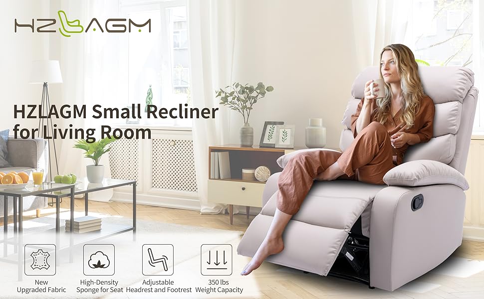 hzlagm Recliner Chair for Living Room, Manual Recliner with