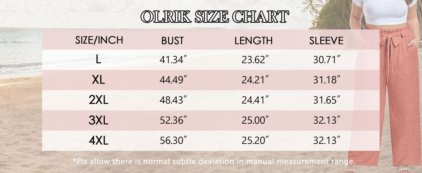 OLRIK Plus Size Wide Leg Pants for Women