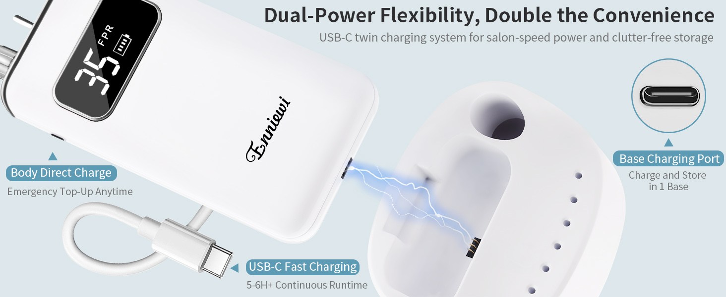 Nail Dremel Tool for Women Acrylic Gel Polish Nails Buffer Kit Dual Charging Dock Station