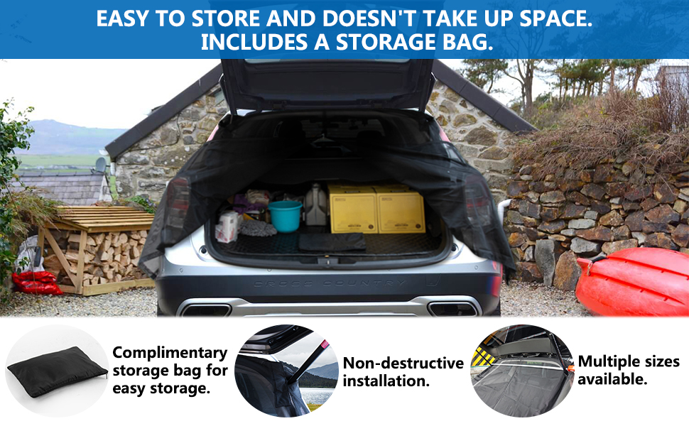 PSLER Windshield Sunshade Screen, Car Tailgate Mosquito Net