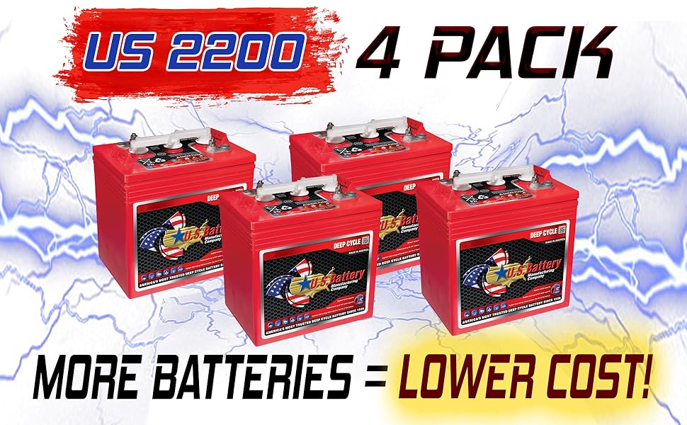 POWERSTAR US Battery US2200 XC2, 6 Volt, 232 Amp Hours, GC2