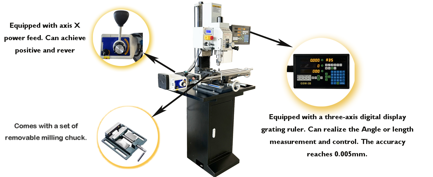 INTBUYING MIni Milling Drilling Machine Vertical R8 Mini Benchtop Mill