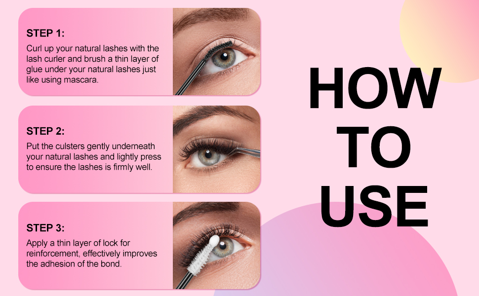 KISSXIAOYA Cluster Eyelash Extensions Kit, DIY Lashes Extension Kit