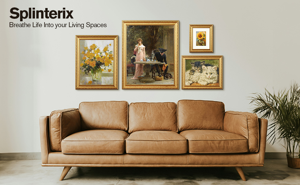 Splinterix 16x20 Gold Picture Frame, Photo Frame for Wall or Tabletop