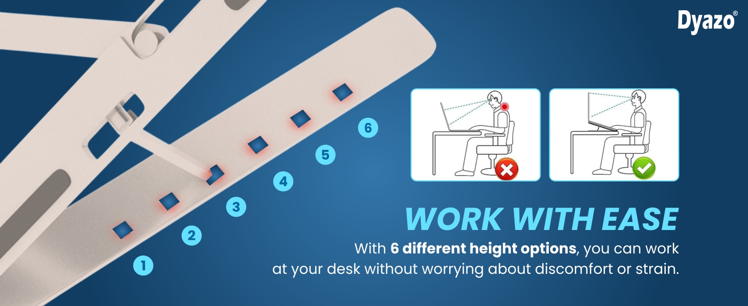 6 Angles Laptop Stand - Silver