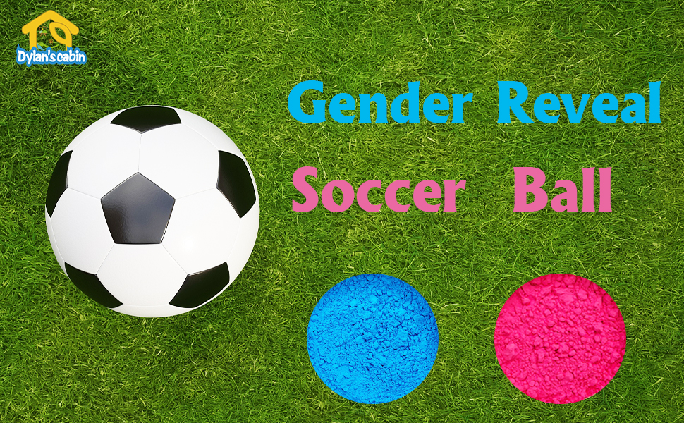 Gender Reveal Soccer Ball 2 Pack Pink and Blue Powder Kit