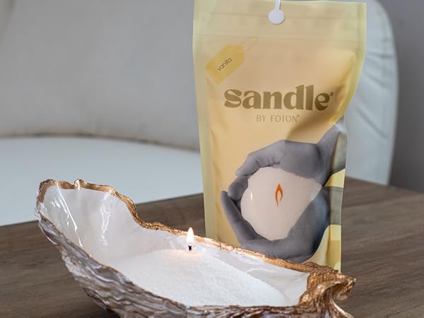 Foton キャンドル Amazon.com: Sandle by Foton Pearled Candle 10 Oz – Vanilla, Non