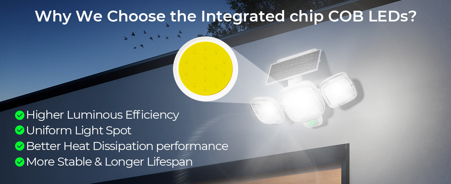 COB LED Solar Motion Sensor Outdoor Lights